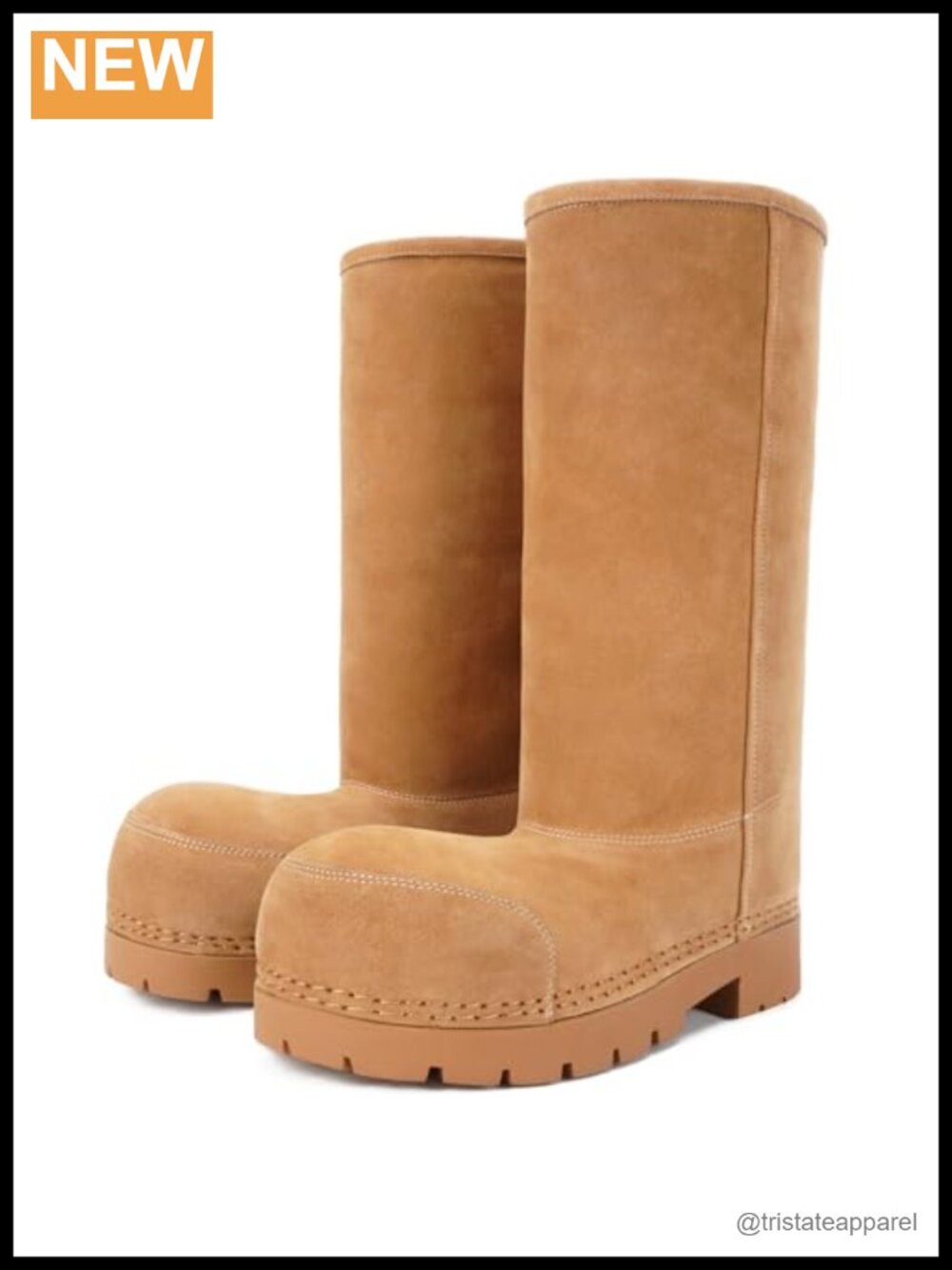 Faux Suede Platform Knee High Fur Snow Boots Women Chunky Heel Winter